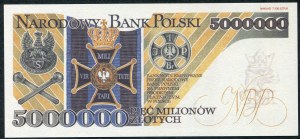 III RP, 5000000 zloty 1995, Jozef Pilsudski, replica of banknote design - AN -.