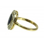 Men's gold signet ring with onyx and diamonds (103)