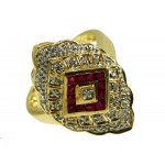 Gold ring with diamonds and rubies (82)