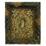 Pair of reliquaries, 18th century, with relics of numerous saints. (20)