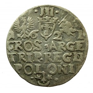 Zygmunt III Waza, Trojak 1621, Kraków. REGE przebite na REGN (134)