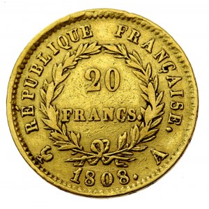 Francja, Napoleon I, 20 franków 1808 A, Paryż (548)