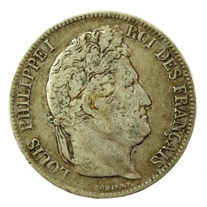 Francja, Ludwik Filip I, 5 franków 1833 W, Lille (530)