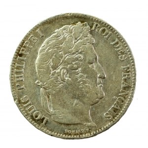Francja, Ludwik Filip I, 5 franków 1842 W, Lille (532)