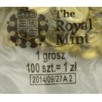 III RP, 1 grosz 2014, 20 saszetek po 100 monet (654)