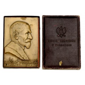 II RP, Plakieta [91x61], Mennica Państwowa w Warszawie, Prezydent Stanisław Wojciechowski (656)