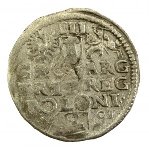 Zygmunt III Waza, Trojak 1591, Poznań - wąskie popiersie. Rzadsze (812)