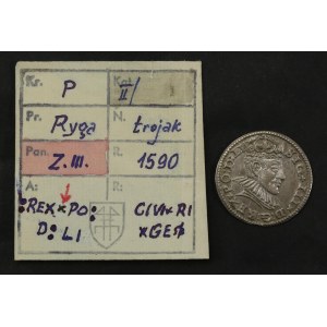 Zygmunt III Waza, Trojak 1590, Ryga - ex. Kałkowski (830)