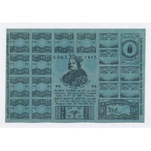 Łódź, kartka żywnościowa na chleb, cukier, mąkę 1917 - 44 (14)