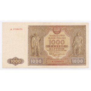 PRL, 1.000 złotych 1946 A. - rzadka odmiana z kropką (164)