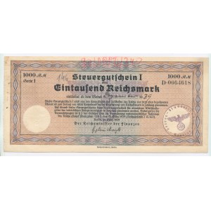 Niemcy, Certyfikat podatkowy 1.000 marek 1940 (372)