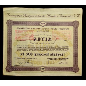 Towarzystwo Kontynentalne dla Handlu i Przemysłu S.A. w Warszawie - 500 złotych 1936 (402)