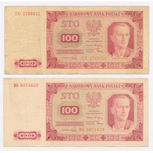 PRL, zestaw 100 złotych 1948. Razem 2 szt. (447)