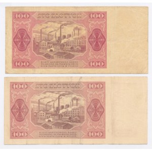 PRL, zestaw 100 złotych 1948. Razem 2 szt. (447)