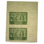 II RP, 50 złotych 1936 Dąbrowski - tylko druk rewersu - 2 nierozcięte banknoty (461)