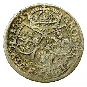 Jan II Kazimierz, Szóstak 1661 TL-B, Kraków - bez obwódek (710)