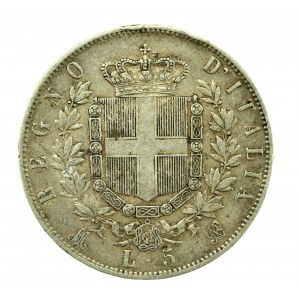 Włochy, Wiktor Emanuel II, 5 lirów 1873 (116)