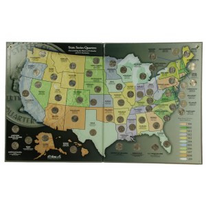 USA, Album kolekcjonerski 25 centów Stany amerykańskie [47 szt.] (157)