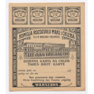 Warszawa, Dzienna karta na chleb 1916, z tekstem na rewersie (61)