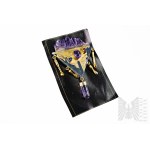 Designer Brooch with Natural Amethysts and Iolite, 925 Silver