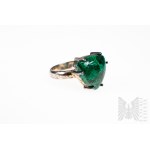 Pierścionek z Naturalnym Kamieniem Chrysocolla 12.00 ct, Srebro 925, Posiada Certyfikat Gemporia