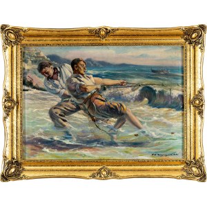 Feliks Kazimierz Wygrzywalski (1903 - 1966), Fishermen dragging the net