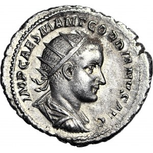 Cesarstwo Rzymskie, Gordian III 238-244 ne, Providentia, Antoninian, rzadszy portret