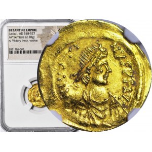 Cesarstwo Bizantyjskie, Justinian I. 518-527 Tremissis, Konstantynopol