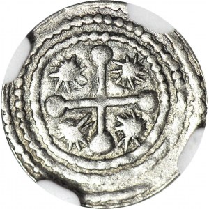 Bolesław III Krzywousty 1107-1138, Denar, walka ze smokiem, duża głowa rycerza