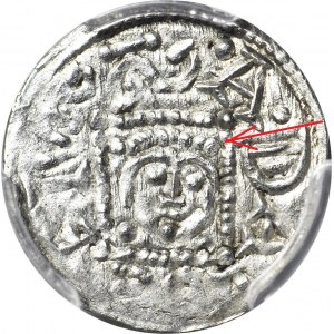 R-, Bolesław IV Kędzierzawy, Denar, szeroki Relikwiarz, S.ADALRIS, książę napis W PRAWO