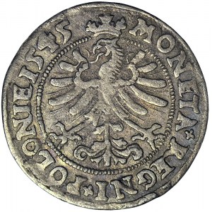 Zygmunt I Stary, Grosz 1545, Kraków, korona typ 1, ogon orła zawinięty do dołu