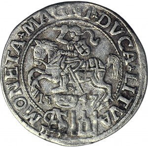 R-, Zygmunt II August, Grosz na stopę polską 1547, Wilno, rzadki portret z brodą