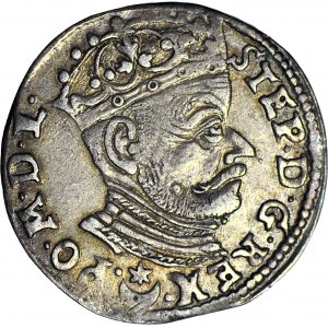 Stefan Batory, Trojak 1581, Wilno, mały herb Batorych