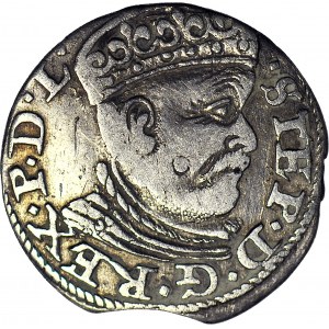 Stefan Batory, Trojak 1585, Ryga, końcówka RI