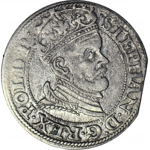 RRR-, Stefan Batory, Grosz 1578, Gdańsk, GWIAZDKA I KRZYŻYK, Parchimowicz c.a.