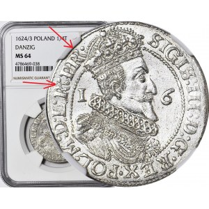 RRR-, Zygmunt III Waza, Ort 1623/4, Gdańsk, legenda L.RR:PRR NIEOPISANY, WYŚMIENITY