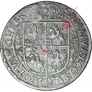 RR-, Zygmunt III Waza, Ort 1621, Bydgoszcz, długa, podwójnie zawinięta wstęga