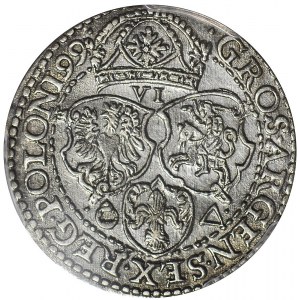 Zygmunt III Waza, Szóstak 1599, Malbork, duża głowa, rzadki