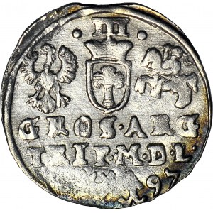 Zygmunt III Waza, Trojak 1597, Wilno, głowa Wołu