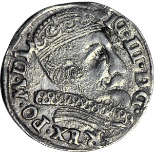 Zygmunt III Waza, Trojak 1598 Wilno, głowa wołu, brak kropek wokół nominału