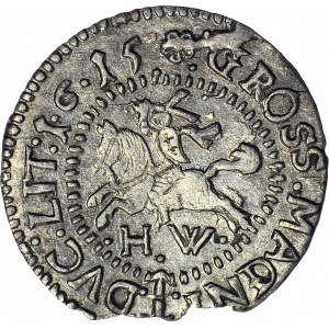 R-, Zygmunt III Waza, Grosz 1615 H-W(kropki), Wilno, R4, T.6
