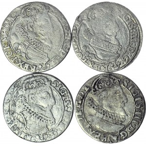 4 szt. Zygmunt III Waza, Szóstaki 1623, 1624, 1625, 1626, Kraków