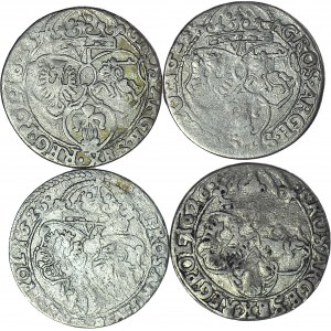 4 szt. Zygmunt III Waza, Szóstaki 1623, 1624, 1625, 1626, Kraków
