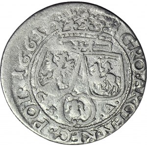 RRR-, Jan Kazimierz, Szóstak 1661, Lwów, brak SEX, R8