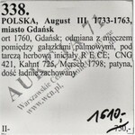 R-, August III Sas, Ort 1760, Gdańsk, 18 w wieńcu, piękny