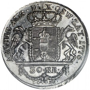 Księstwo Oświęcimsko-Zatorskie, Maria Teresa, 30 krajcarów 1776, Wiedeń, R2