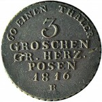 Wielkie Księstwo Poznańskie, 3 grosze 1816 B, Wrocław