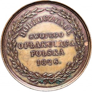 Medal, Dobroczyńcę Swojego Opłakująca Polska 1826, brąz, DUŻY 40,5mm