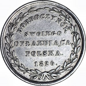 Medal, Dobroczyńcę Swojego Opłakująca Polska 1826, srebro, mały