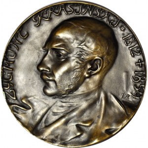 RR-, Setna rocznica urodzin Zygmunta Krasińskiego, Medal 1912. DESTRUKT - podwójne bicie